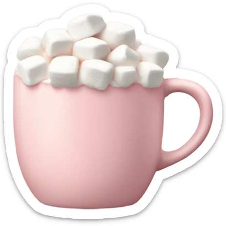 Light Pink mug of hot chocolate with marshmallows  sticker