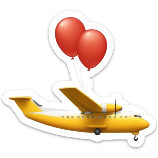 Plane carrying balloons  sticker