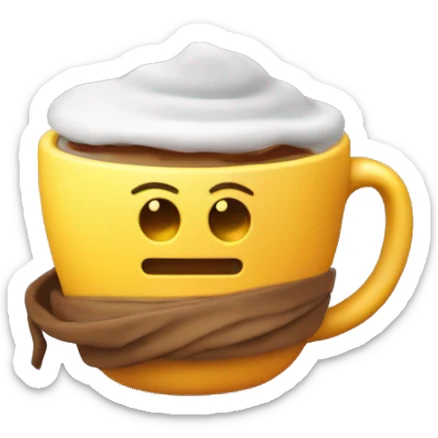 chica pelirroja con piel clara envuelta en manta con frío y un café caliente sticker