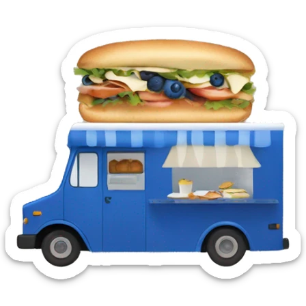 Food truck selling blueberries sandwiches  sticker