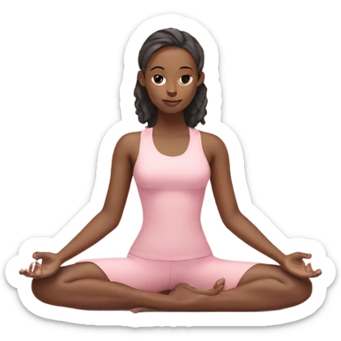yoga girl in lotus pose wearing a pastel pink yoga set  sticker