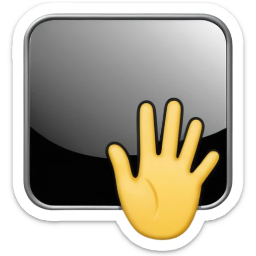 Minimalist emoji-style sticker of a mirror with a shadowy hand reaching out from within. Black and gray, flat icon, square format.

 sticker