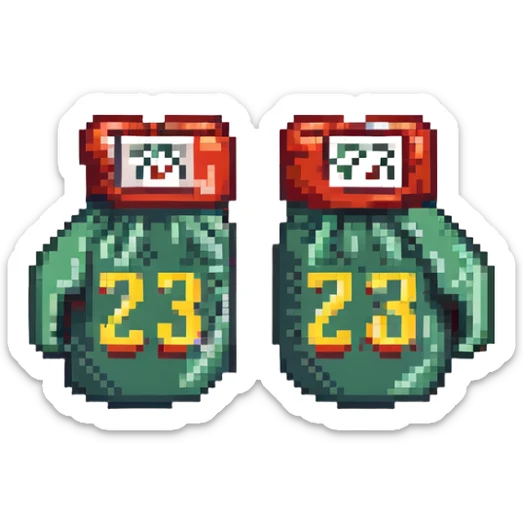 боксерские перчатки с надписью "23", no background sticker