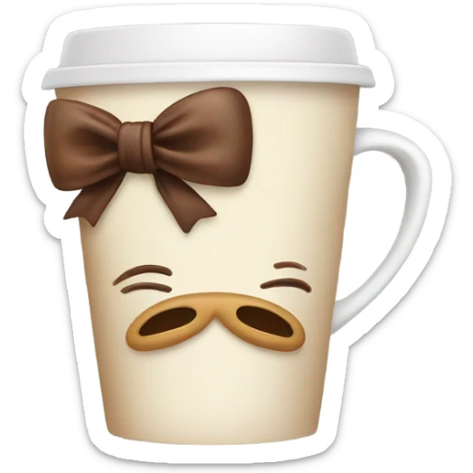 Coffe with bow sticker