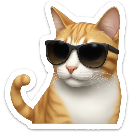 Cat with sunglasses sticker