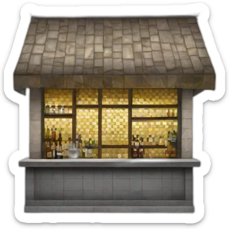 Exterior of a bar with a mosaic of tiles for the sighn  sticker