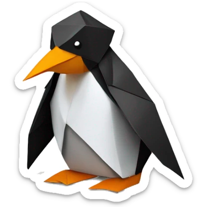origami penguin sticker
