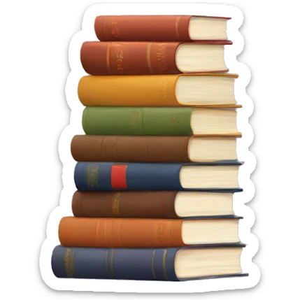 stack of books sticker