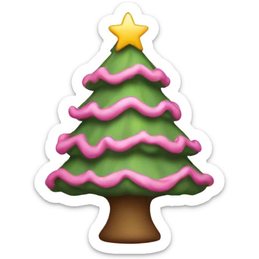 pink christmas tree sticker