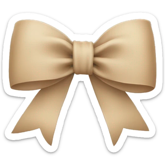 Beige bow sticker