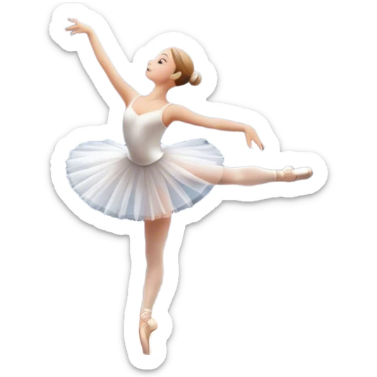 Emoji of Ballet: Bolshoy Theater stage with silhouette of a ballerina in an elegant pose, surrounded by spotlight and stage lights. The icon should convey the grace and beauty of ballet, with focus on the dancer and the dramatic lighting. Transparent background. sticker