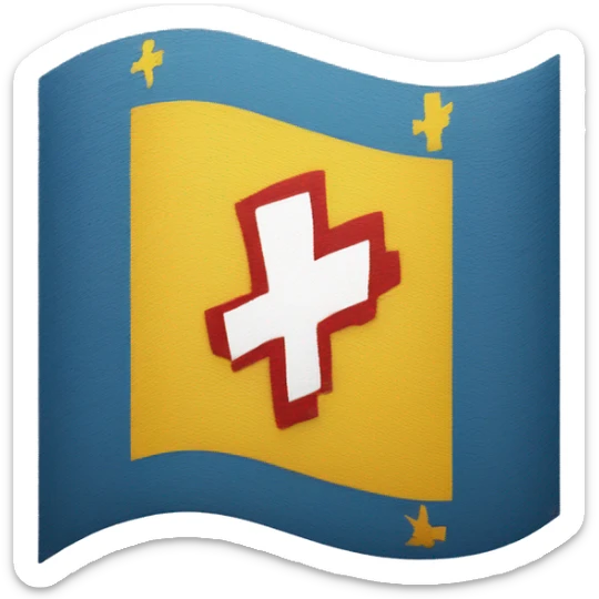 bandera con fondo blanco y en medio la cruz de san andres martil sticker