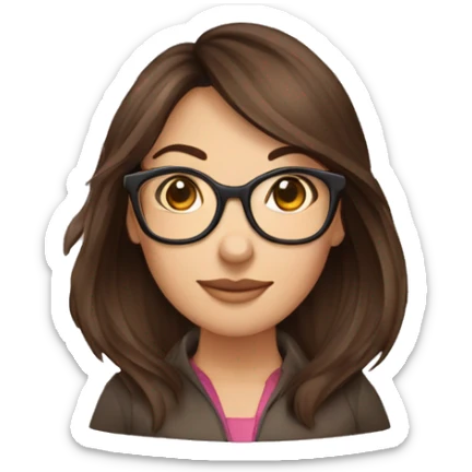 femme brune lunettes qui fait du barebow, cheveux mi long, brun sticker