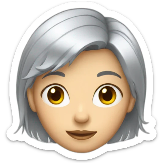 silver hair girl sticker