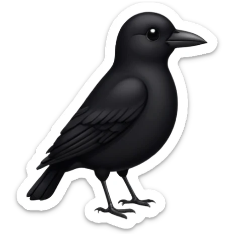 oil with a sad black bird in it sticker