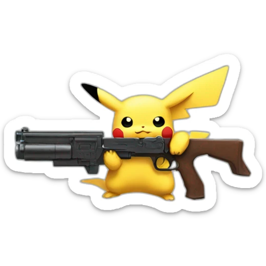 Pikachu gun sticker