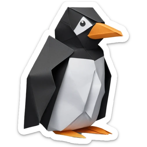 origami penguin sticker