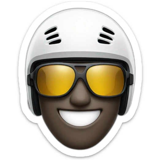 Grinning emoji with professional biking helmet and sports shades (Not riding a bike) sticker