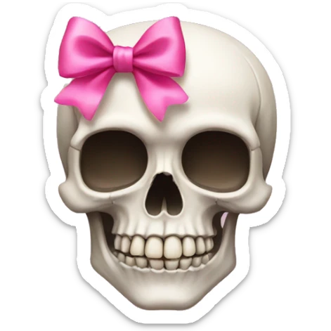 Skull with a pink bow sticker