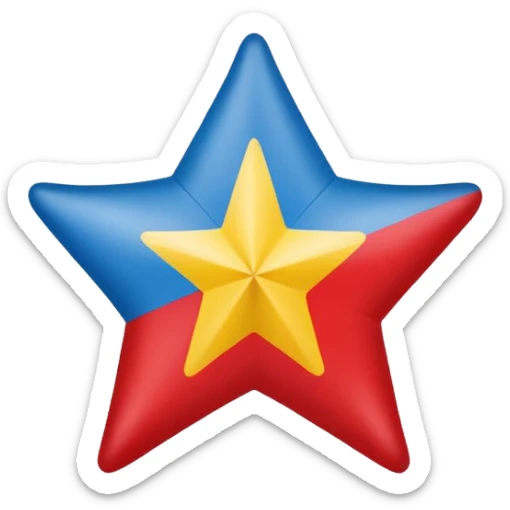 Bandera gallega cambiando el escudo por una estrella roja en el medio sticker