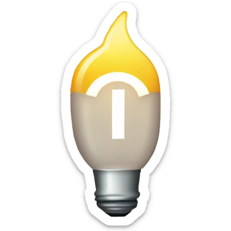 emoji light in the middle of the letter G sticker