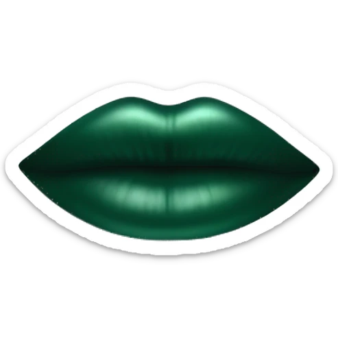 Lips of a dark emerald color in the form of a kiss sticker