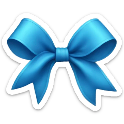 blue bow sticker