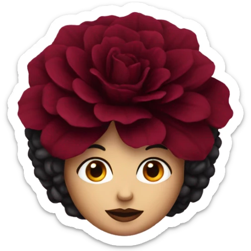 give me a black dahlia flower with a burgundy red color sticker