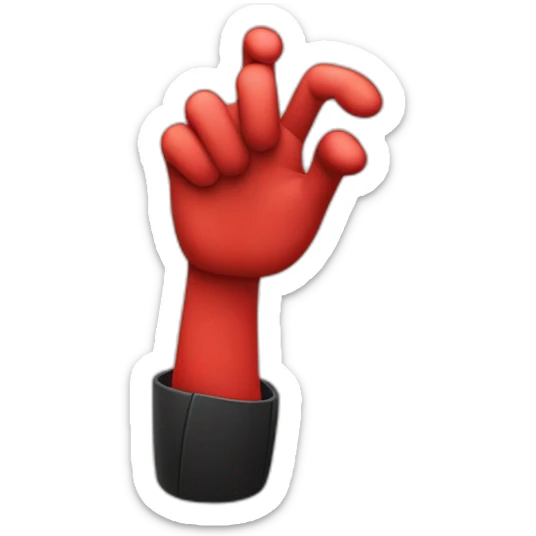 co gordito con colores rojo y negro saludando con la mano e indicando un ok sticker