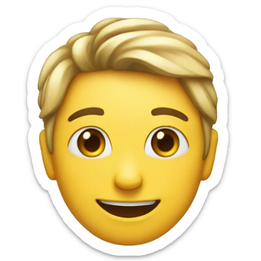 white smily face point to herself sticker