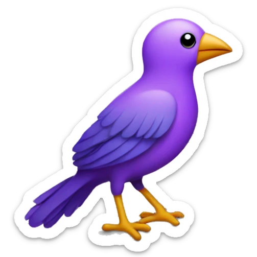 Purple bird with musical notes  sticker