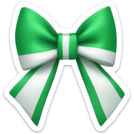 Green and white bow sticker