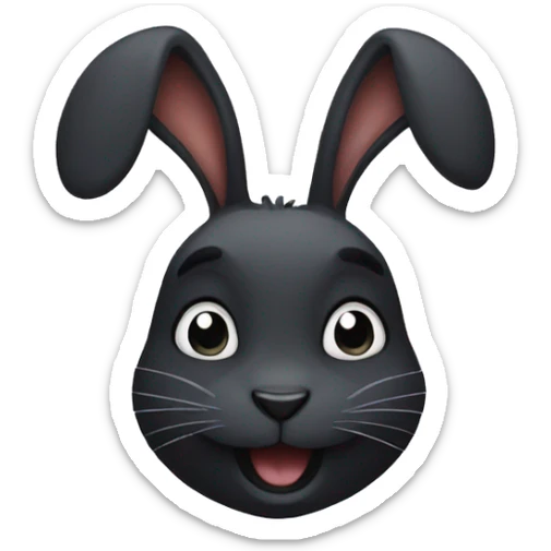 black rabbit sticker