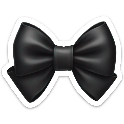 black bow with white preal sticker