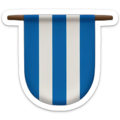 Bandera con tres franjas horizontales, una azul, otra blanca y otra azul, en el centro de la blanca la palabra Jerez sticker