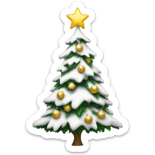 white christmas tree sticker