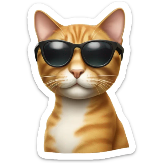 Cat with sunglasses sticker
