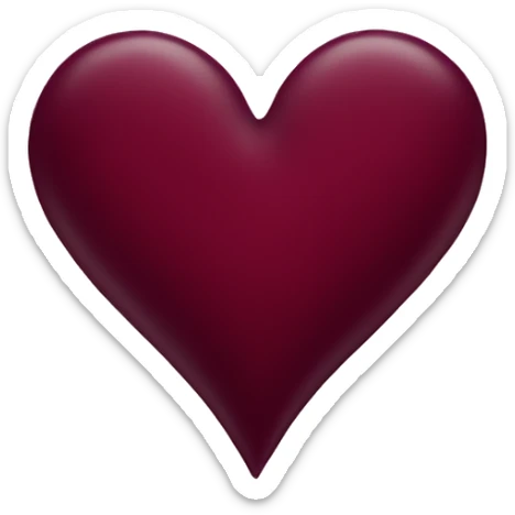 burgundy heart  sticker