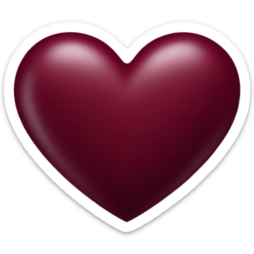 burgundy heart sticker
