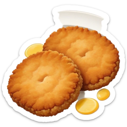 golden-brown breaded and fried cutlet, crispy on the outside and juicy on the inside sticker