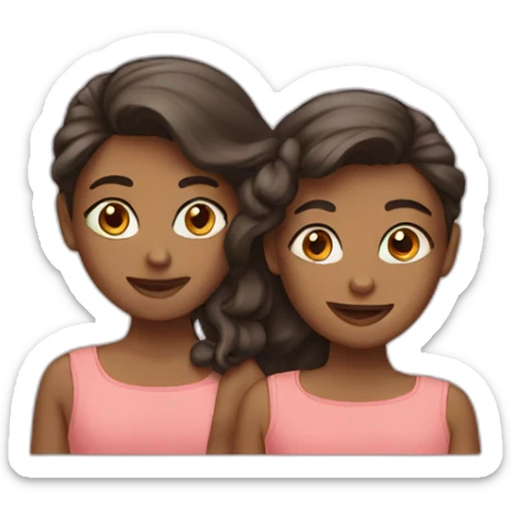 two girls sticker