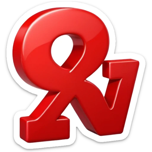 A 3D cartoon plus and percentage sign in red, glossy finish, Memoji-style realism. sticker