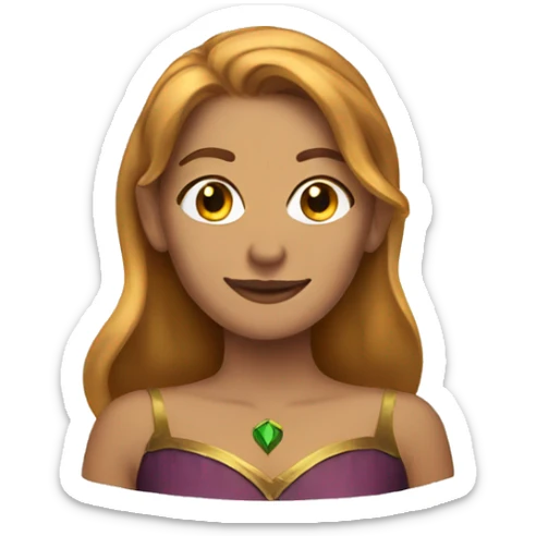 Woman with golden brown hair with elf ears sticker