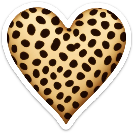 cheetah print heart sticker