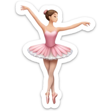 Icon for Ballet: a theater stage with silhouette of a ballerina in an elegant pose, surrounded by spotlight and stage lights. The icon should convey the grace and beauty of ballet, with focus on the dancer and the dramatic lighting. Transparent background. sticker