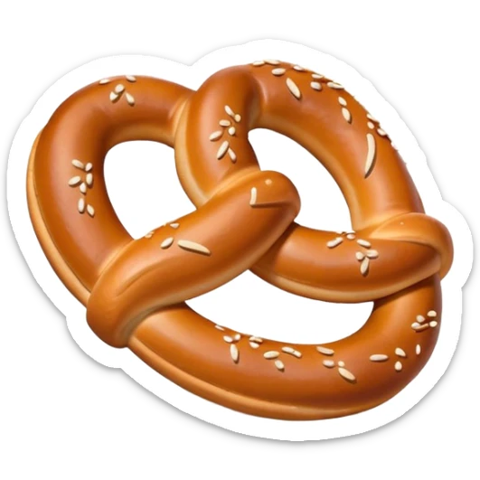 Simple pretzel street food emoji with soft colors sticker
