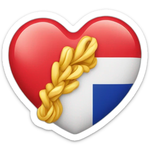 coeur rouge avec le drapeau de l'Allemagne et de la France sticker