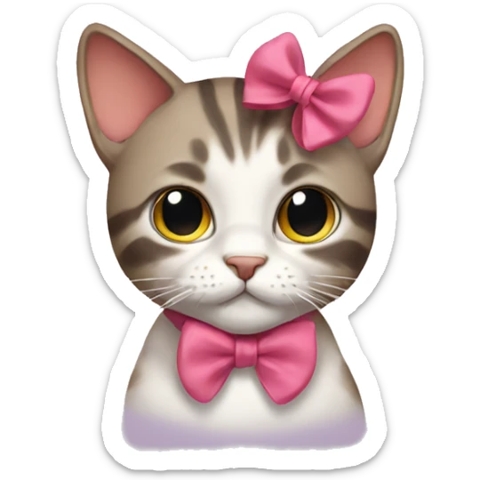 Cat with bow sticker