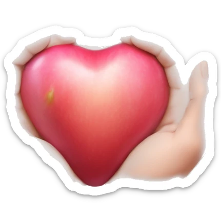 The Apple heart made with hands emoji but the interior of the hands hearts is filled with a light pink  sticker