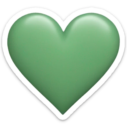 Sage green heart sticker